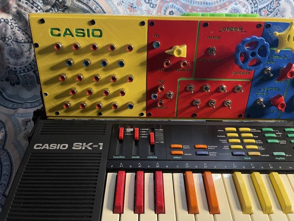 Left View of a Circuit Bent Casio SK-1 Custom Control Panel