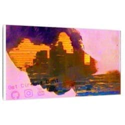 Canvas Print of a Glitch Art piece, "Coin Locker Babies."