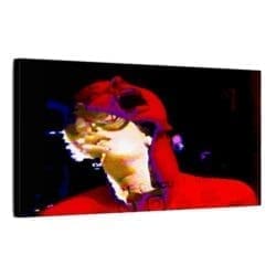 Canvas Print of a Glitch Art piece, "Red-Streaked in Obscene Light"